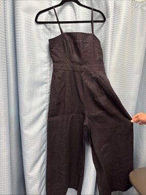 EUC Black Wide-Leg Jumpsuit with Spaghetti Straps Size 2 No Belt